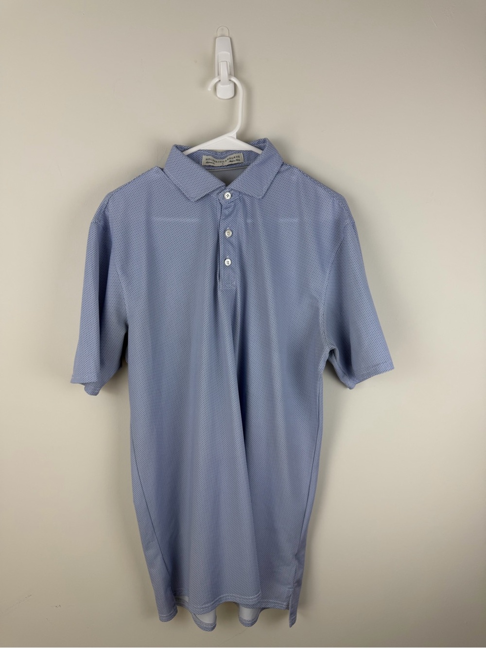 Holderness Bourne Men's Light Blue Short-Sleeve Polo Shirt - Classic Performance
